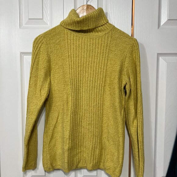 Sundance Sweaters - Sundance Women’s Sweater M Ribbed Turtleneck Cotton Silk Blend Yellow Spring